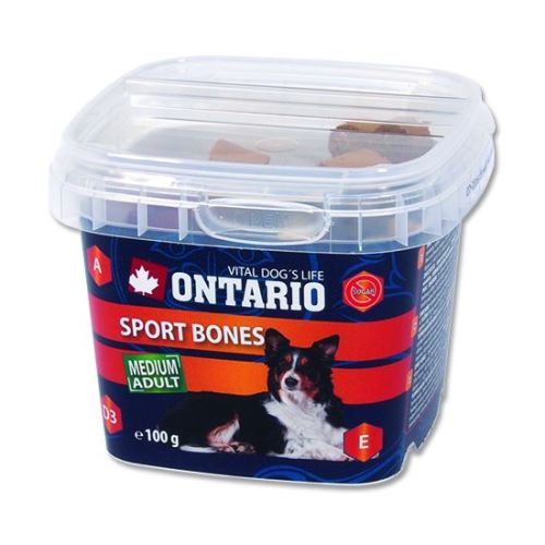 Ontario Snack Sport Bones - kostičky pro psy středních plemen 100 g