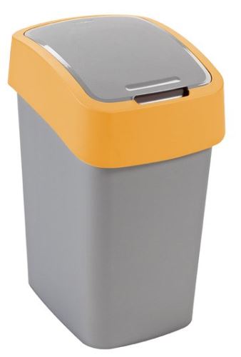 Curver odpadkový koš, FLIP BIN, stříbrný/žlutý, 25l