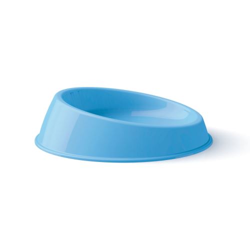 Plastová miska pro kočky Argi - zkosená - modrá - 19 x 5 cm