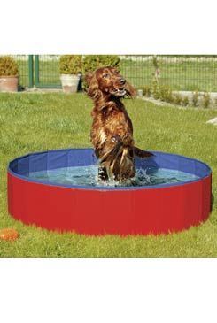 Karlie Skládací nylonový bazén pro psy modro-červený, 120x30 cm