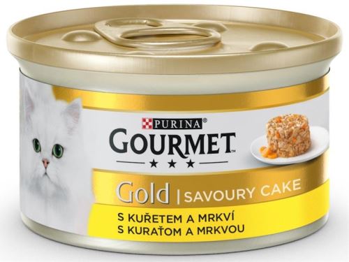 Gourmet Gold cat konz.-Savoury Cake kure,mrkev 85 g